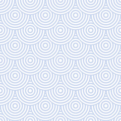 Poster - Blue art deco pastel fish scale background, water like pattern.
