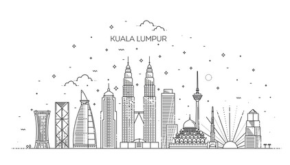 Wall Mural - Kuala Lumpur skyline . illustration