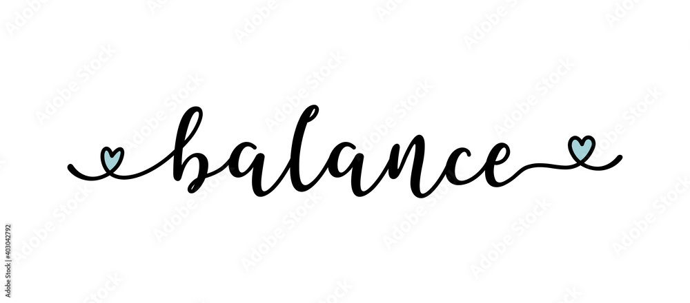 Cartoon Balance Lettering Hand sketched BALANCE word as logo. Lettering for web ad banner, flyer ...