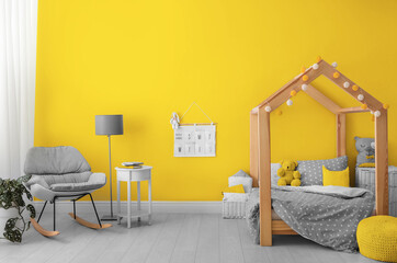 Poster - Color of the year 2021. Modern child room interior with stylish furniture