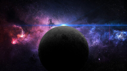 Wall Mural - mercury direct ,planet mercury enters retrograde in libra 3d illustration