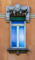 Wall Mural - Old traditional window on the building in Bergamo, Italy