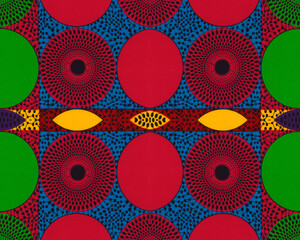 Colored African fabric – Seamless pattern, cotton, photo 