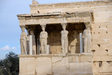 Wall Mural - Athens - December 2019: view of Old Temple of Athena