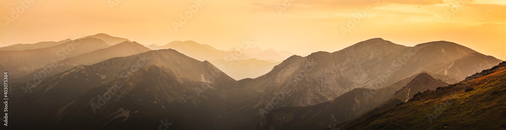 panorama of the mountains - obrazy, fototapety, plakaty 