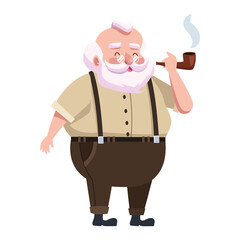 Poster - cute santa claus smoking pipe character