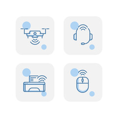 Poster - Creative blue smart device icons collection design isolated on white background