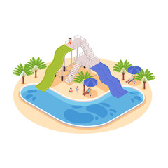 Sticker - Water Park Isometric Composition