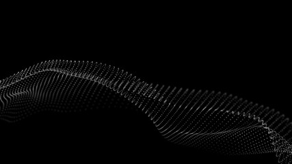 Leinwandbilder - Futuristic wave. 3D visualization of big data. Analytical presentation.3D rendering. Seamless loop.