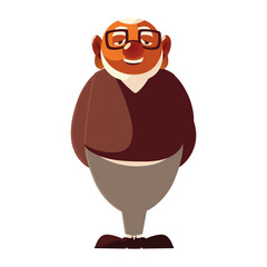 Poster - old man grandfather cartoon character senior