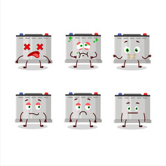 Poster - Accumulator battery cartoon character with nope expression