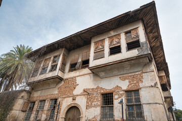 Old abandoned historical wooden house in Kaleici Antalya. Turkey