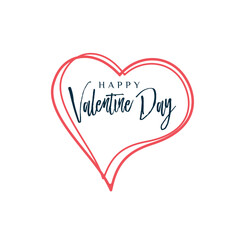 Poster - Happy Valentines Day typography poster with handwritten calligraphy text, isolated on white background. Vector Illustration