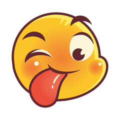 Canvas Print - funny emoji, tongue out emoticon face expression social media