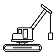 Poster - Demolition excavator icon. Outline demolition excavator vector icon for web design isolated on white background