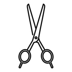 Sticker - Stylist scissors icon. Outline stylist scissors vector icon for web design isolated on white background