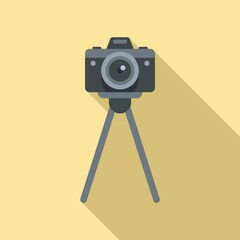 Poster - camera on stand icon. flat illustration of camera on stand vector icon for web design