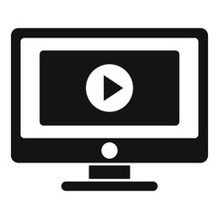 Poster - home video monitor icon. simple illustration of home video monitor vector icon for web design isolat