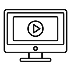 Poster - home video monitor icon. outline home video monitor vector icon for web design isolated on white bac