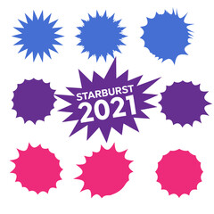 Wall Mural - starburst explosion comic shapes. speech boom bubble