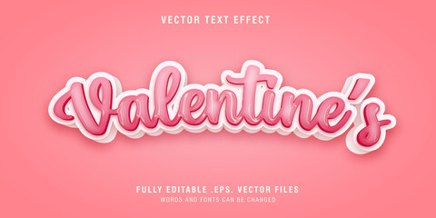 Valentine's text style effect editable