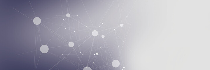 Poster - Abstract polygonal with connecting dots and lines.