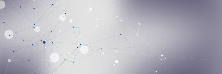 Poster - Abstract polygonal with connecting dots and lines.