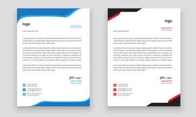 Business style letterhead template design for project with standard sizes.