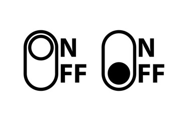 Poster - On and Off toggle switch buttons. On and Off Toggle, for Modern Devices User Interface or Template. Switch Buttons. Power button vector flat design icon for app and web. Start, Stop.