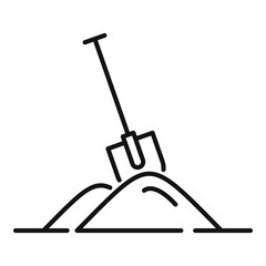Poster - Ground shovel garden icon. Outline ground shovel garden vector icon for web design isolated on white background