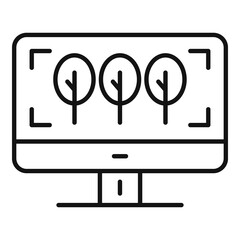 Poster - computer landscape designer icon. outline computer landscape designer vector icon for web design iso