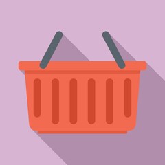 Wall Mural - Product manager shop basket icon. Flat illustration of product manager shop basket vector icon for web design