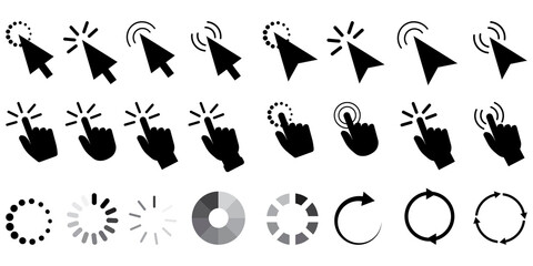 Poster - Set cursors loading, great design for any purposes. Social icon. Digital communication. Computer technology. Stock image. EPS 10.
