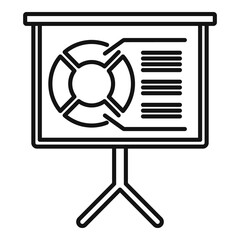 Poster - Manager pie chart board icon. Outline manager pie chart board vector icon for web design isolated on white background