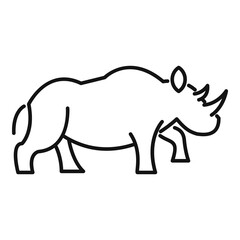 Canvas Print - Rhino wild icon. Outline rhino wild vector icon for web design isolated on white background