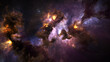 © RocknRoller Studios - Cosmos Background with Colorful Nebula Clouds and Stars. Galaxy Astronomy image Showing an Interstellar Celestial View of Outer Space beyond the Milky Way.