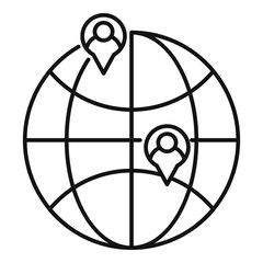 Poster - global sociology icon. outline global sociology vector icon for web design isolated on white backgro