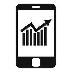 Poster - Backlink strategy phone graph icon. Simple illustration of backlink strategy phone graph vector icon for web design isolated on white background