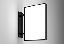 Blank Rectangle Light Box Sign Mockup With Copy Space