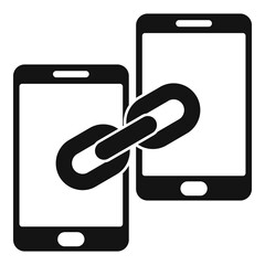 Aufkleber - Links strategy phone connect icon. Simple illustration of links strategy phone connect vector icon for web design isolated on white background