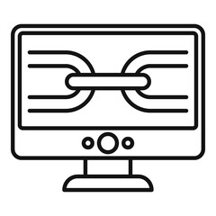 Poster - computer backlink strategy icon. outline computer backlink strategy vector icon for web design isola