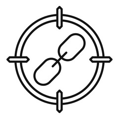 Poster - aim backlink strategy icon. outline aim backlink strategy vector icon for web design isolated on whi