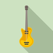 Music Guitar Icon. Flat Illustration Of Music Guitar Vector Icon For Web Design