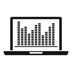 Poster - Laptop music equalizer icon. Simple illustration of laptop music equalizer vector icon for web design isolated on white background