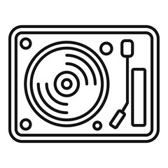 Poster - Vinyl disc player icon. Outline vinyl disc player vector icon for web design isolated on white background