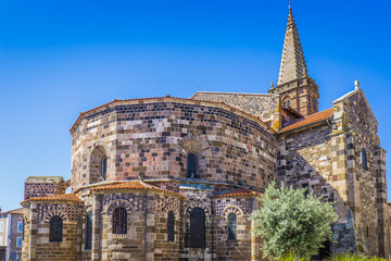 Wall Mural - The 11th century romanesque church of the small town of Saint Paulien, in Auvergne (France)