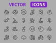 © рувим Антоненко - set of ECOLOGY icons, vector lines contains such icons as an electric car, global warming, forest, eco, watering plants, plants and much more. Editable stroke, ecology
