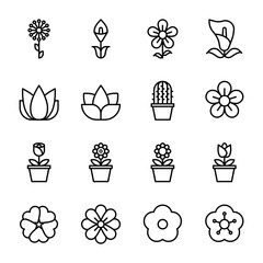 flower icons vector illustrator .