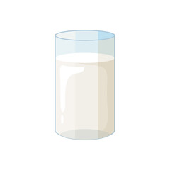 Sticker - milk glass cup product healthy isolated icon vector illustration design