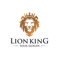 Wall Mural - Luxury Golden Royal Lion King logo design inspiration